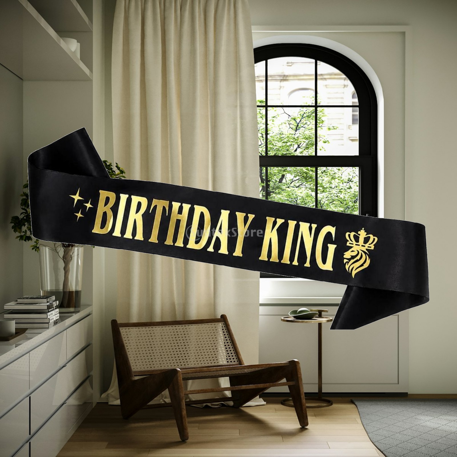 Birthday Sash Glitter - Mahkota Pesta Berkilauan, Selempang Raja Ulang
