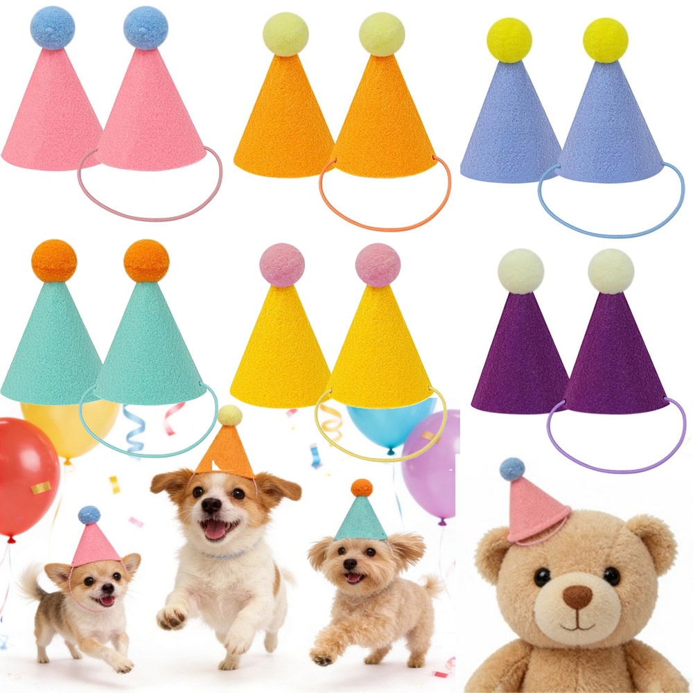 Party Hat Cone - 3/6 Buah Topi Pesta Hewan Peliharaan