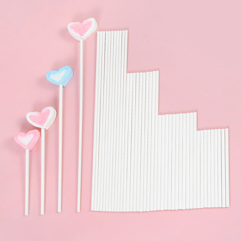Cotton Candy Cone - 100 buah stik Lollipop kertas putih