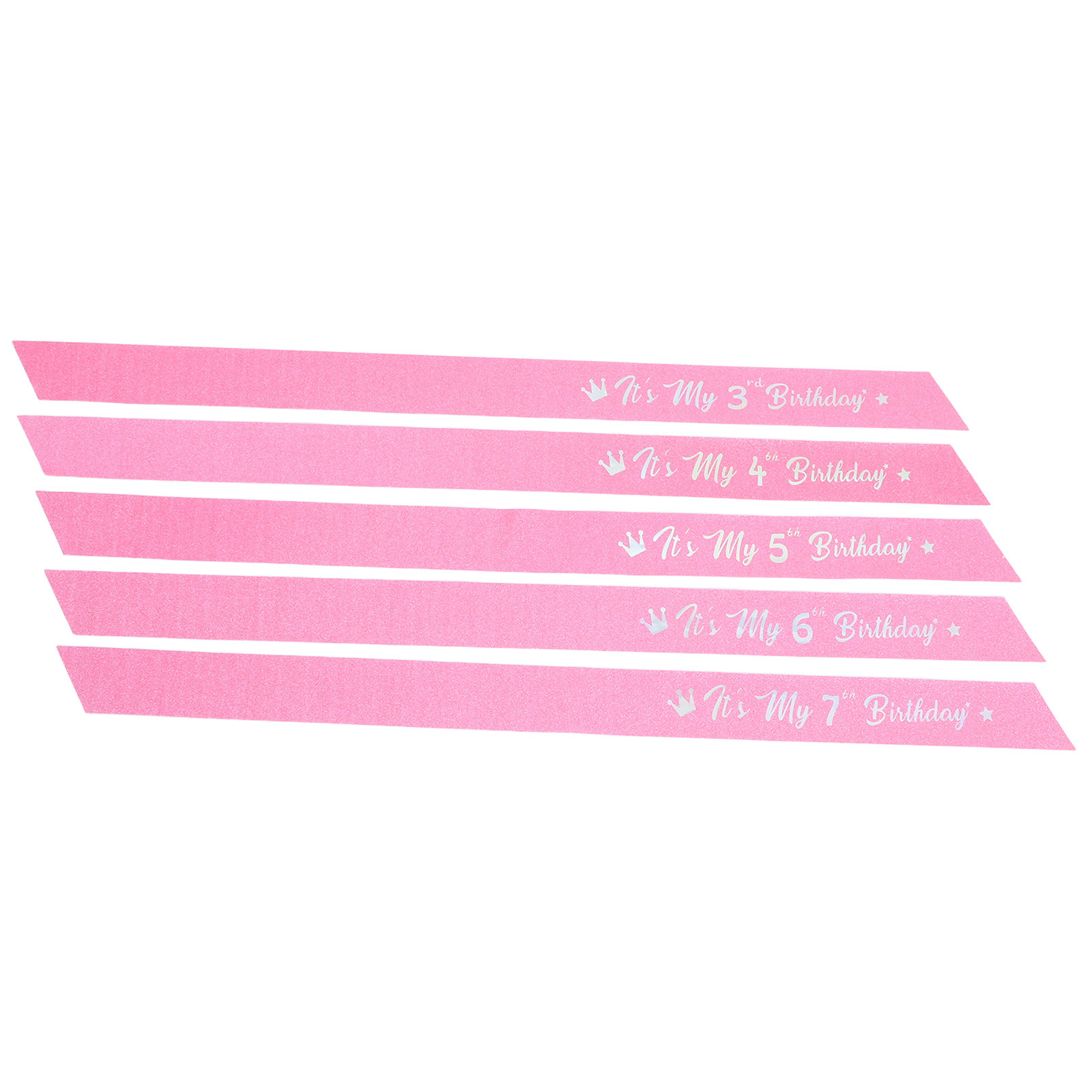 Birthday Sash Glitter - Set 5 Pcs Pita Ulang Tahun