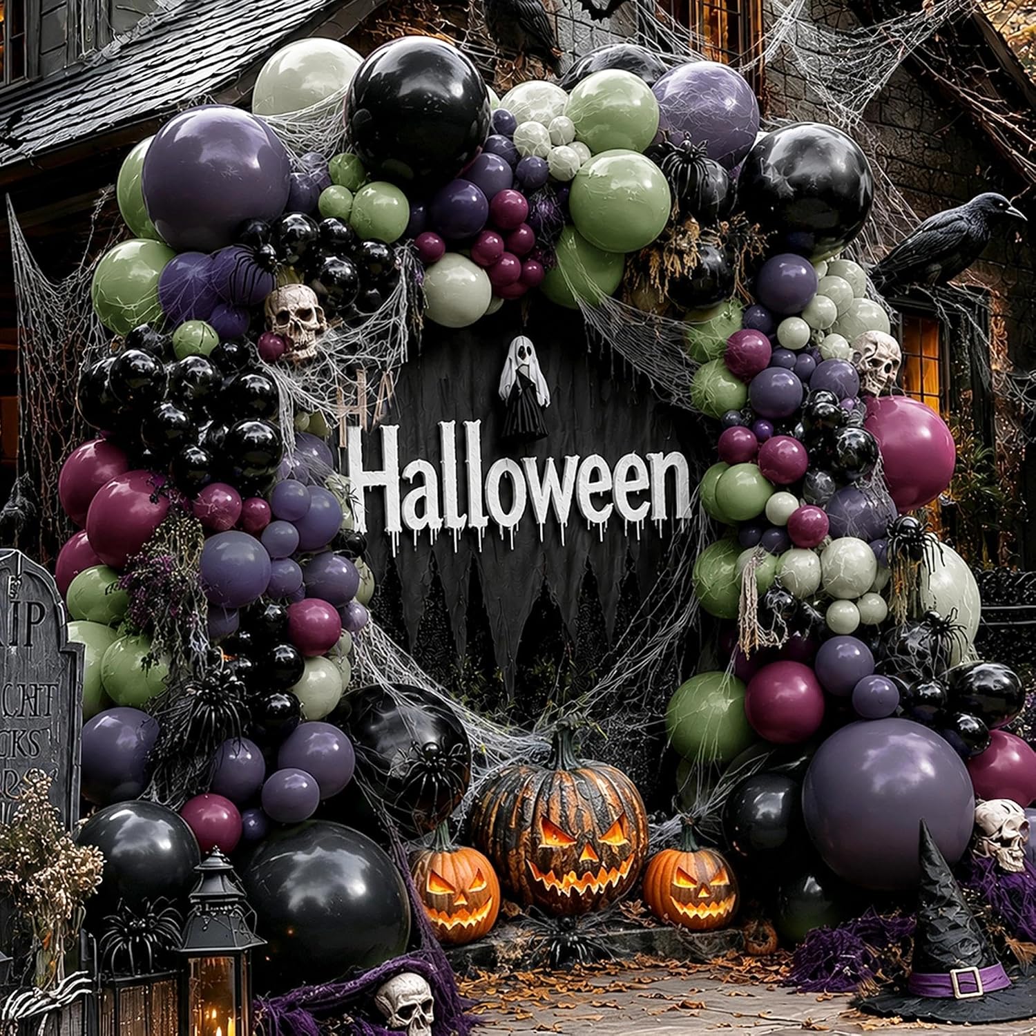 Balloon Arch Kit - Kit Balon Lengkung Halloween Seram Warna