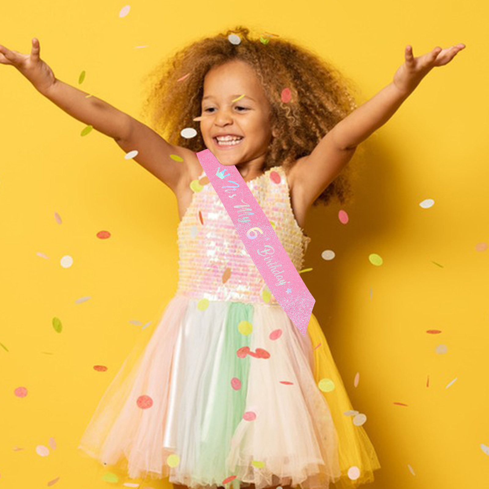 Birthday Sash Glitter - 5Pcs Sash Ulang Tahun Berkilauan Gaya