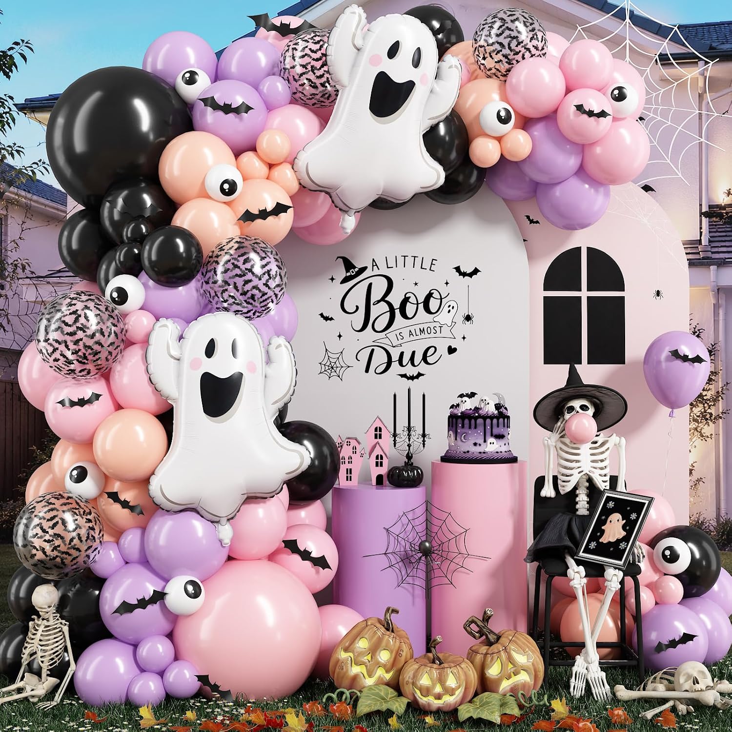 Balloon Arch Kit - Kit Dekorasi Balon Halloween dengan Stiker