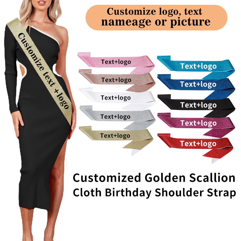 Birthday Sash Glitter - Diy kustom Glitter Satin Sash Writen