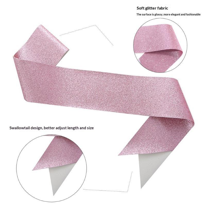 Birthday Sash Glitter - Pita Satin Berkilauan untuk Membuat Sendiri