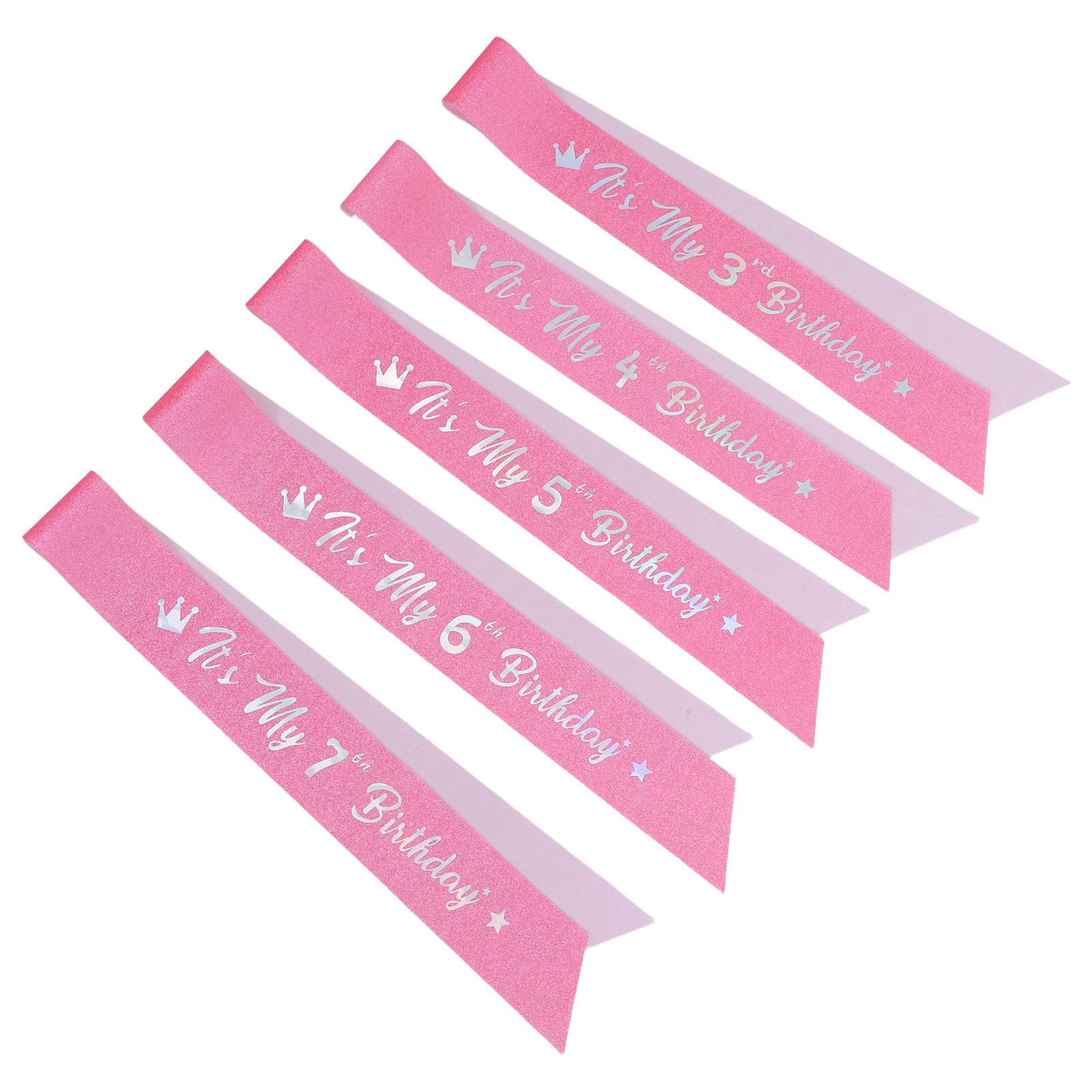 5Pcs Sash Ulang Tahun Berkilau - Birthday Sash Glitter ulasan dan harga