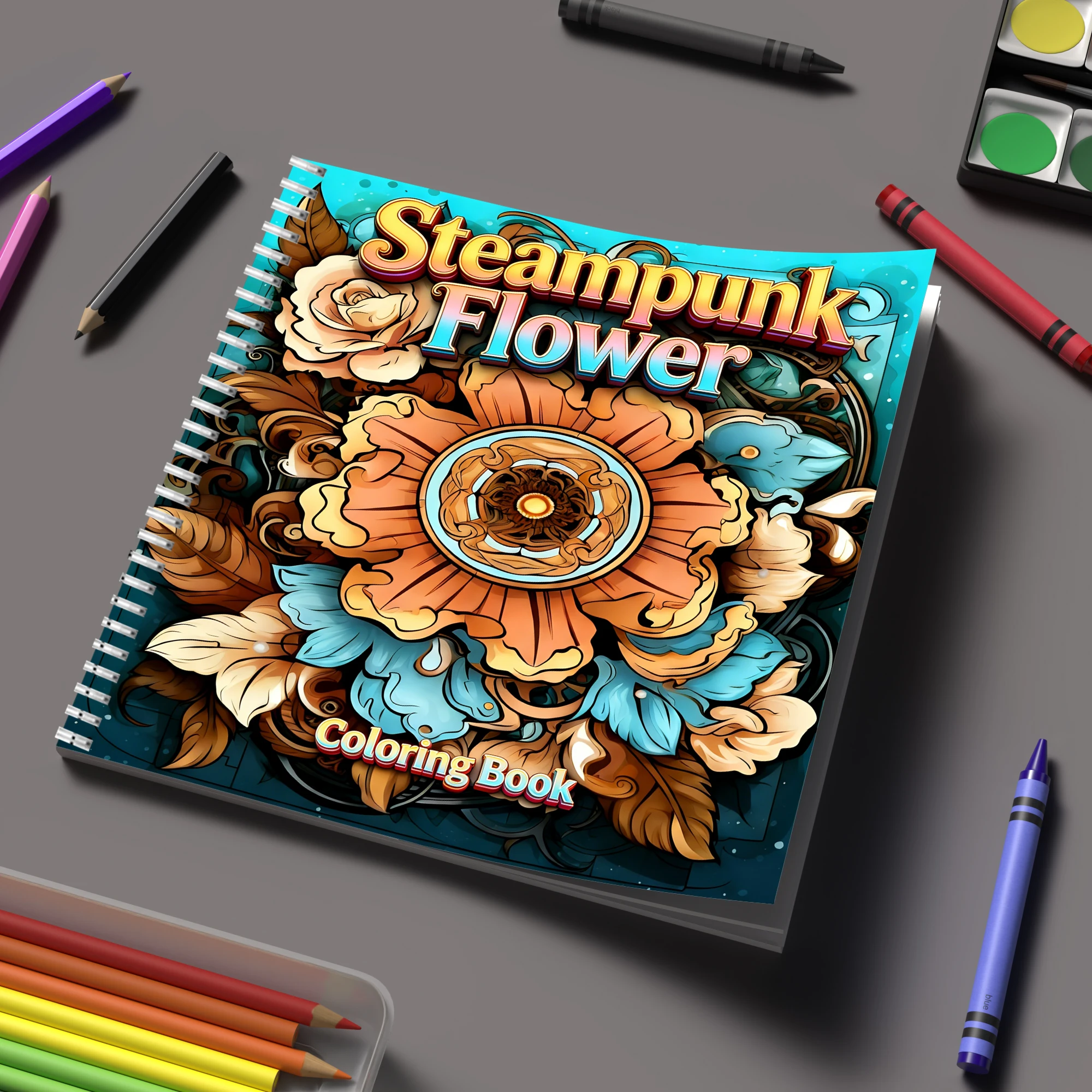 Buku Mewarnai Bunga Steampunk  - Supply Event ulasan dan harga